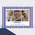 Faire part naissance Douce rayure bleue
