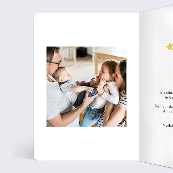 Faire part naissance Formes Colorées Intérieur Gauche