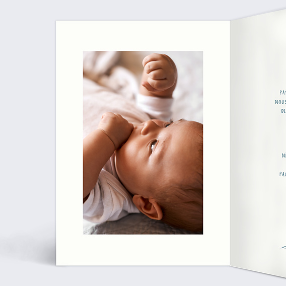 Faire part naissance Motif Marin Intérieur Gauche