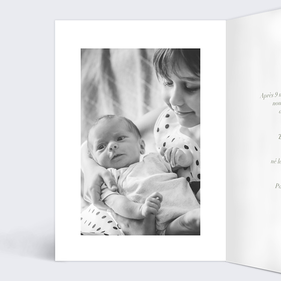 Faire part naissance Photomaton Amande Intérieur Gauche