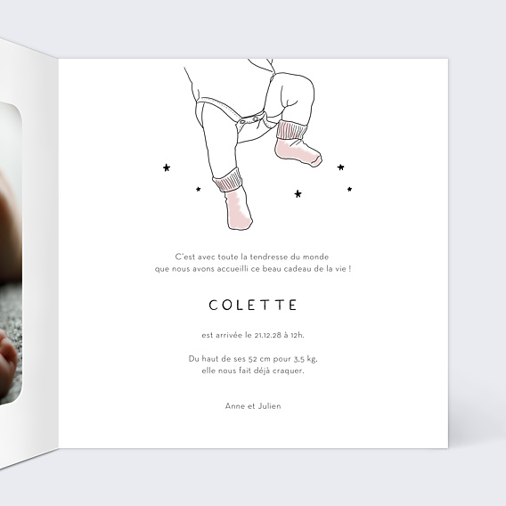 Faire-part Naissance Illustration Fille