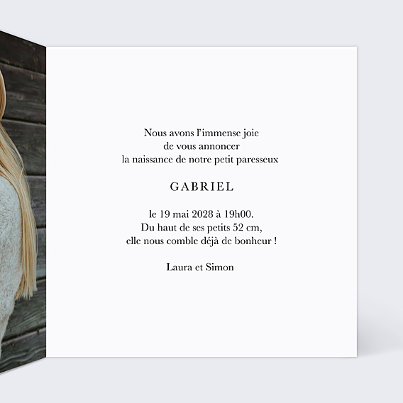 Faire-part Naissance Paresseux Original