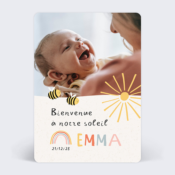 Faire part naissance Sunny Day Recto
