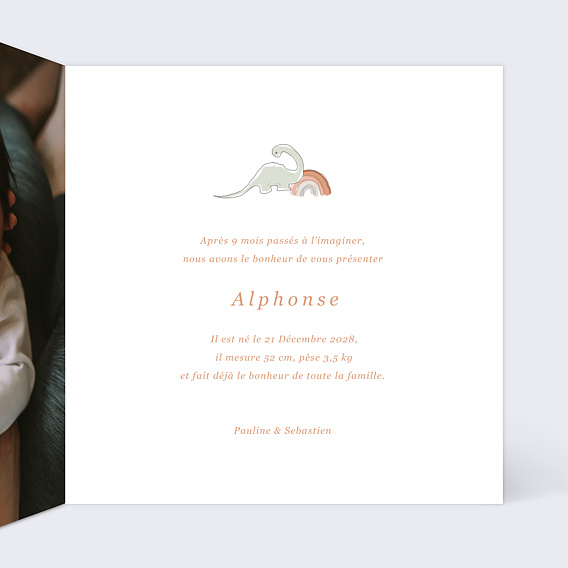 Faire part naissance Home Sweet Home Intérieur Droit