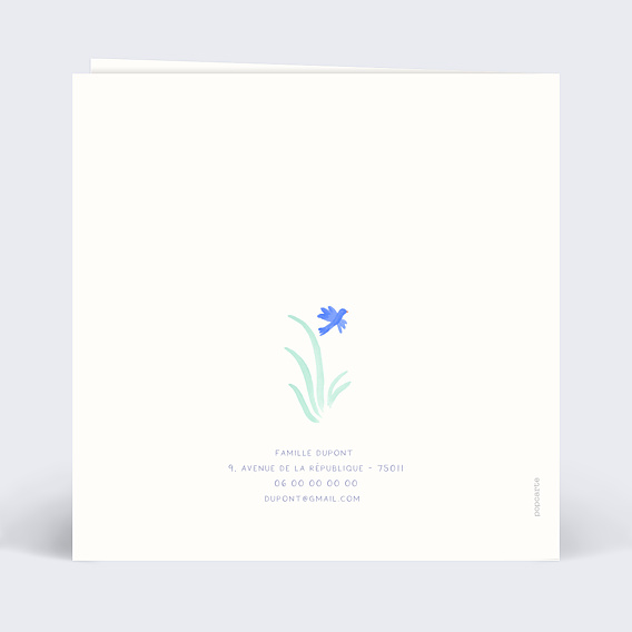 Faire part naissance Jolie Nature Verso