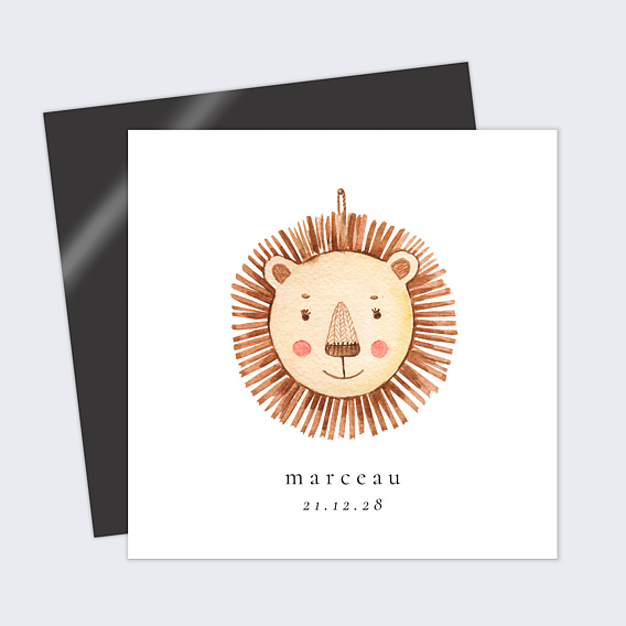 Faire part naissance Tête de lion