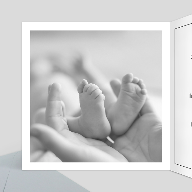 Faire-part de Naissance Multi-photos Jumeaux Intérieur Gauche