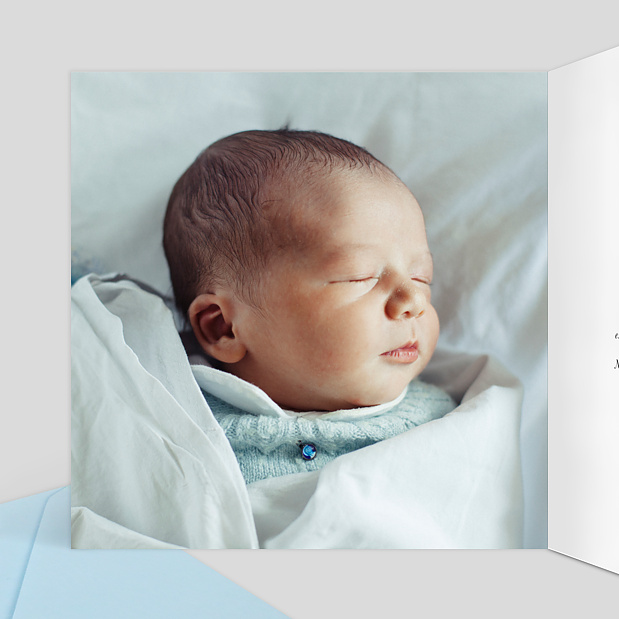 Faire-part de Naissance Linge de Famille Intérieur Gauche