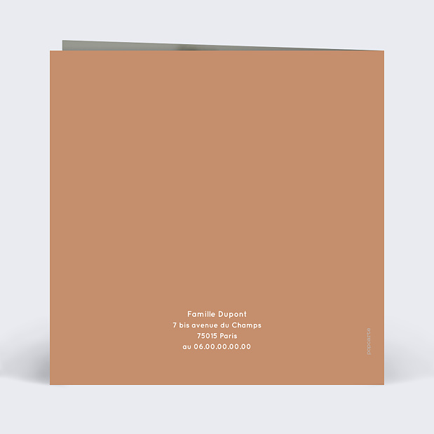 Faire-part Naissance Terracotta Verso