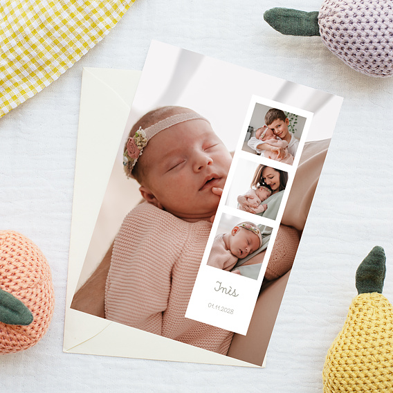 Faire part naissance Photomaton Portrait Après 4