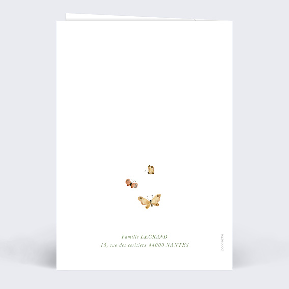 Faire-part Naissance Motif de papillons