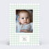 Faire-part Naissance Vichy Vert