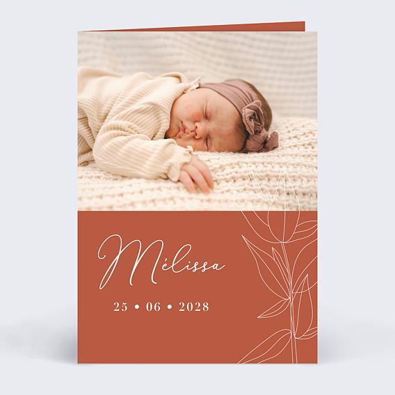 Faire part naissance Terracotta flowers