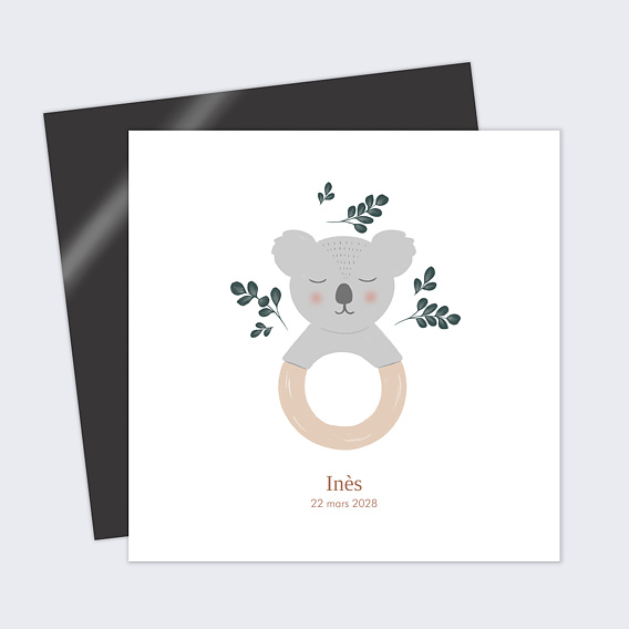 Faire part naissance Hochet Koala