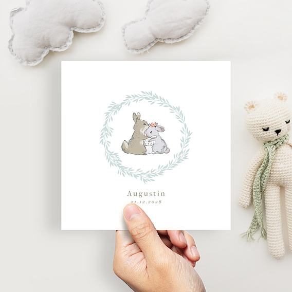 Faire part naissance Petits Lapins Après 1