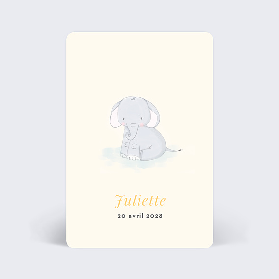 Faire part naissance Baby Elephant