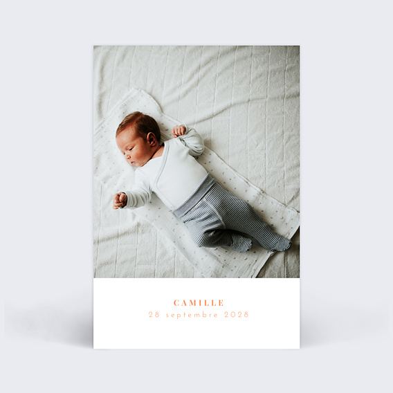 Faire part naissance Simplicité Grande Photo