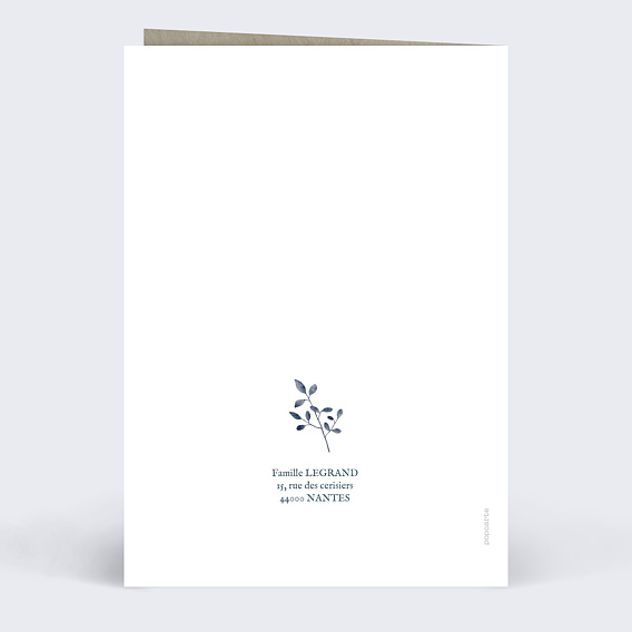 Faire part naissance Hiver aquarelle Verso