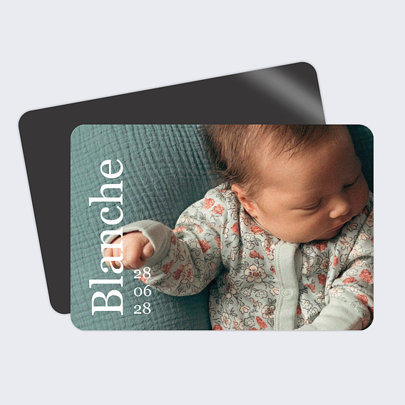 Faire part naissance Prénom de côté