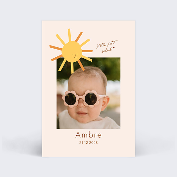 Faire-part Naissance Joli Soleil