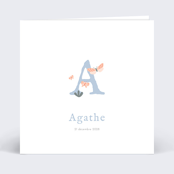 Faire part naissance Papillons