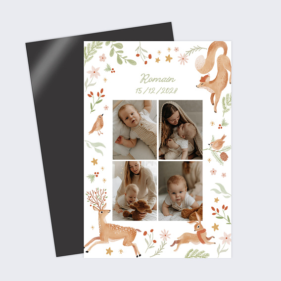 Faire part naissance Forêt de Noël