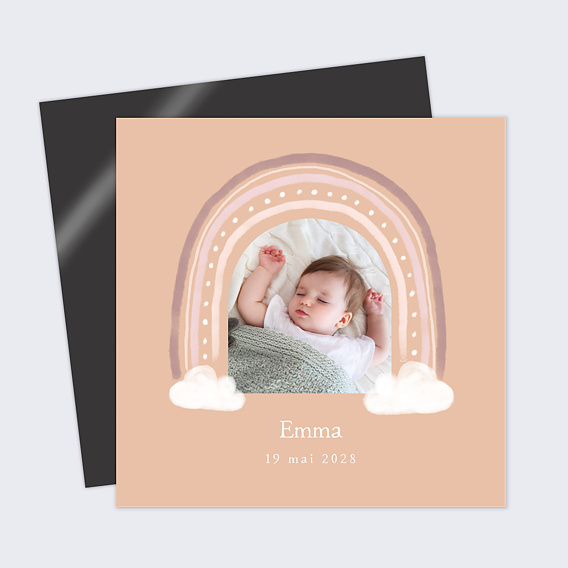 Faire part naissance Petit arc-en-ciel Recto