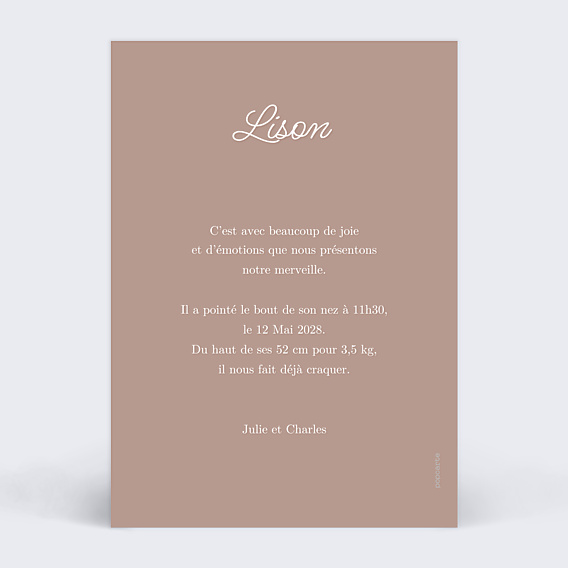 Faire part naissance Portrait aquarelle aligné