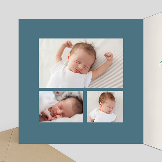 Faire part naissance Salopette Intérieur Gauche