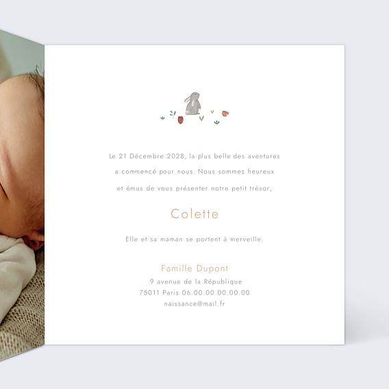 Faire-part Naissance Printemps Photo