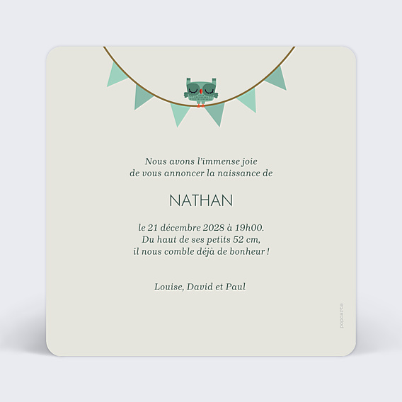 Faire-part Naissance Lilliputiens x Popcarte - Joe le dragon
