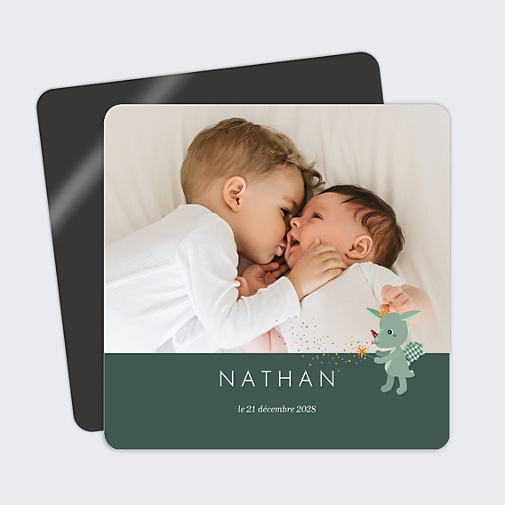 Faire-part Naissance Lilliputiens x Popcarte - Joe le dragon
