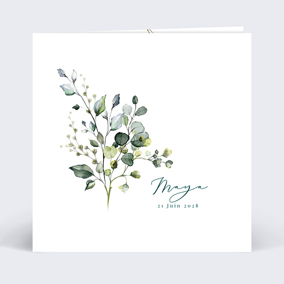 Faire part naissance Herbarium Recto