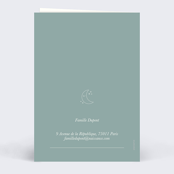 Faire part naissance Certificat Illustrations Verso