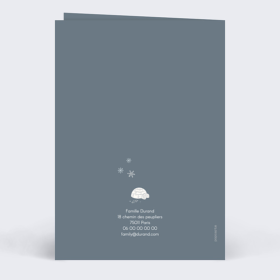 Faire part naissance Flocon d'hiver Verso