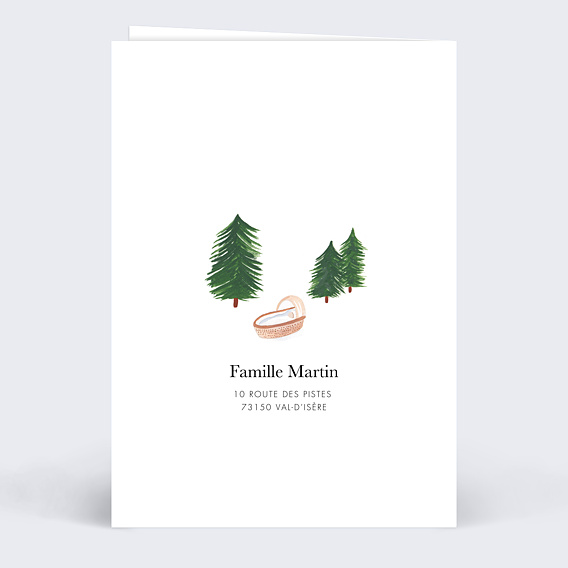 Faire part naissance Naissance à la montagne Verso