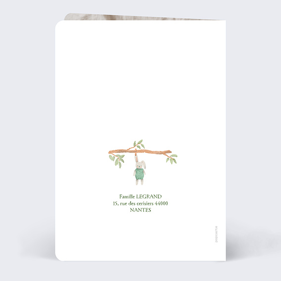 Faire part naissance Petits Vêtements Verso