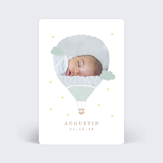 Faire part naissance Rêve de montgolfière