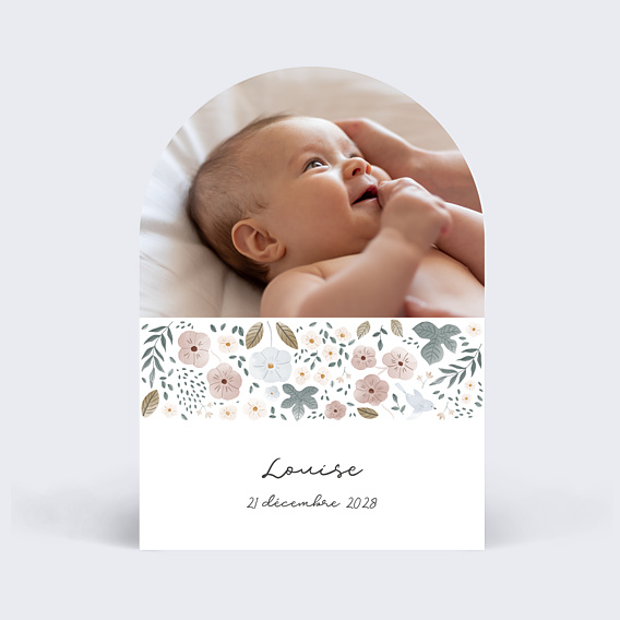 Faire-part Naissance Frise Fleurie