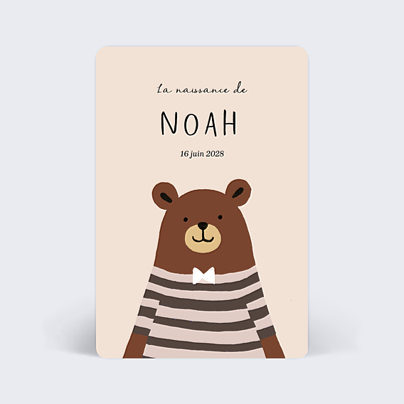 Faire-part Naissance Ours original