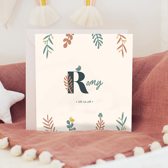 Faire part naissance Mésange Manuscrit Après 4