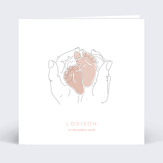 Faire part naissance Pieds d'amour Après 4