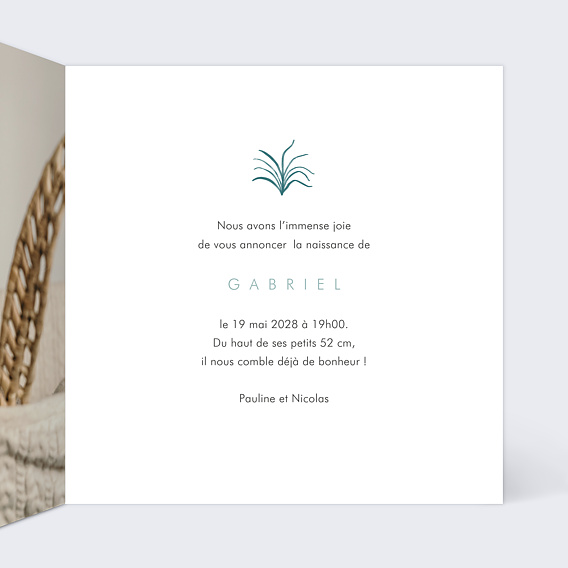 Faire part naissance Petite Loutre Intérieur Droit