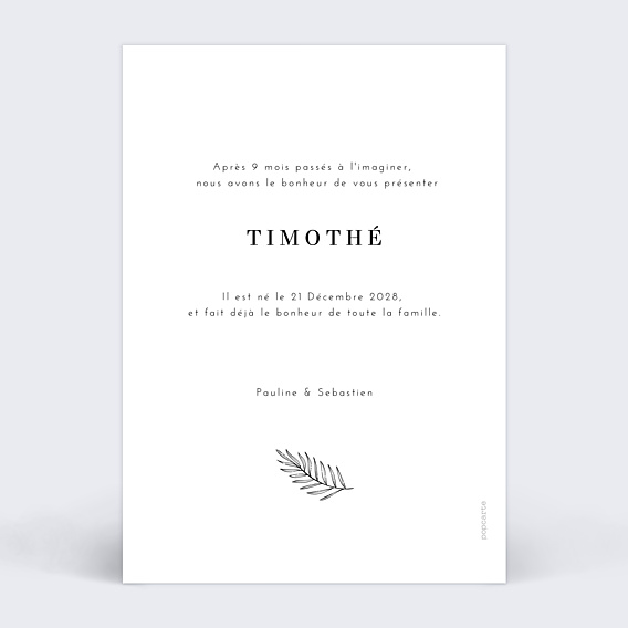 Faire-part Naissance Tampon Trésor