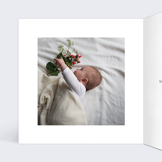 Faire-part Naissance Coeur Bucolique simple