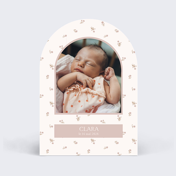 Faire part naissance Motif Fleurs