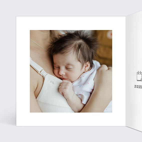 Faire part naissance Petit trésor Intérieur Gauche