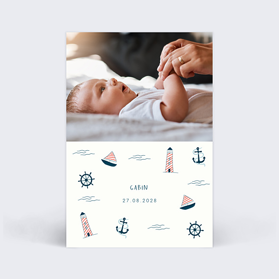 Faire-part Naissance Motif Marin