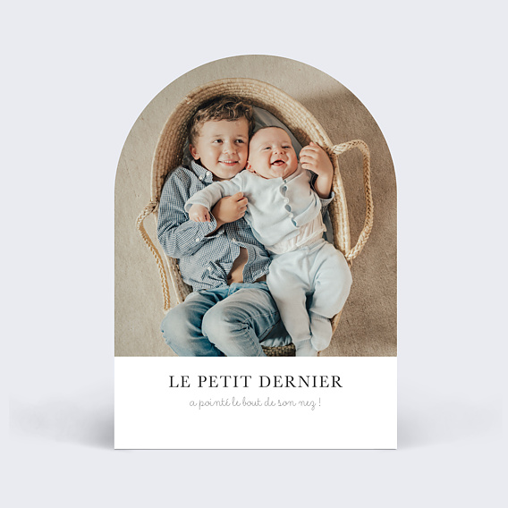 Faire part naissance Minimaliste fratrie