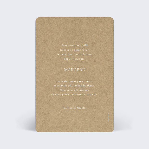 Faire-part de Naissance Graphique Chic Verso